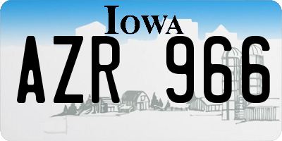 IA license plate AZR966