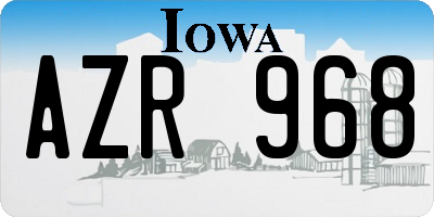 IA license plate AZR968