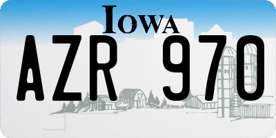IA license plate AZR970