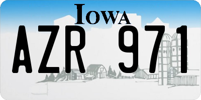 IA license plate AZR971