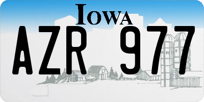 IA license plate AZR977