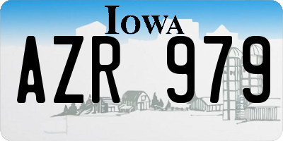 IA license plate AZR979