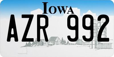 IA license plate AZR992