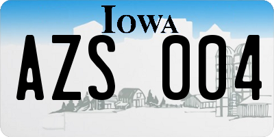 IA license plate AZS004