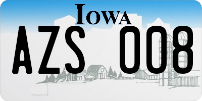 IA license plate AZS008