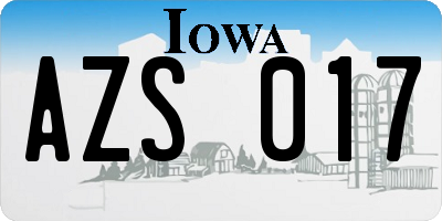 IA license plate AZS017