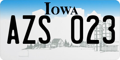 IA license plate AZS023
