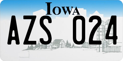 IA license plate AZS024