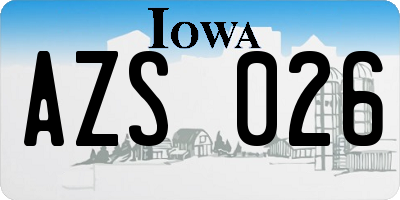 IA license plate AZS026