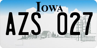 IA license plate AZS027