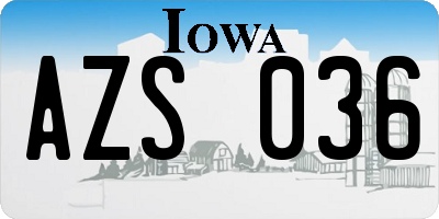 IA license plate AZS036