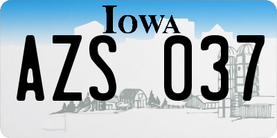 IA license plate AZS037