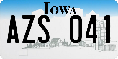IA license plate AZS041