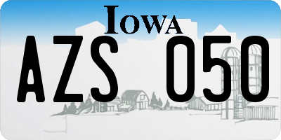 IA license plate AZS050