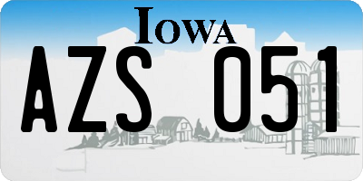 IA license plate AZS051