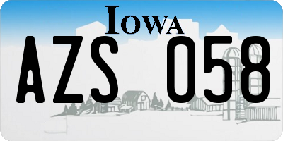 IA license plate AZS058