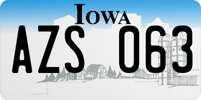 IA license plate AZS063