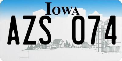 IA license plate AZS074