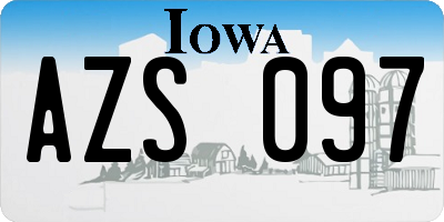 IA license plate AZS097