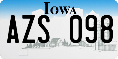 IA license plate AZS098