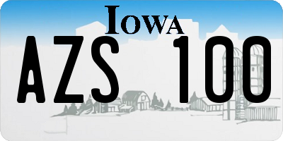 IA license plate AZS100