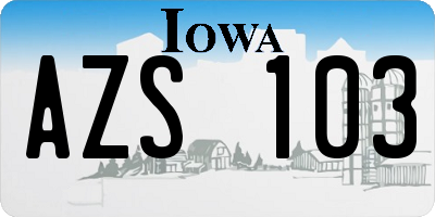 IA license plate AZS103