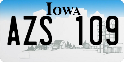 IA license plate AZS109