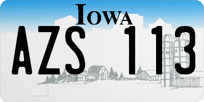 IA license plate AZS113