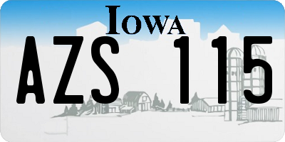 IA license plate AZS115