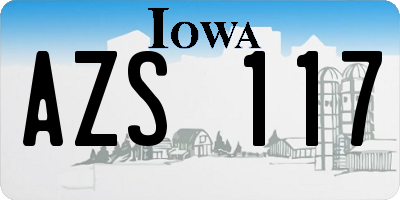 IA license plate AZS117
