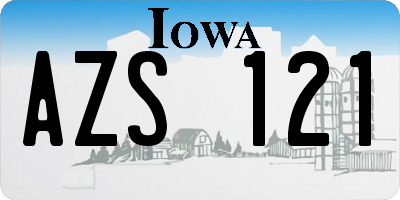 IA license plate AZS121