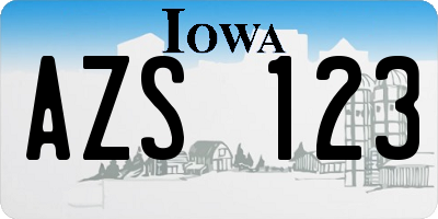IA license plate AZS123