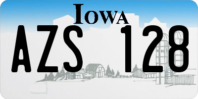 IA license plate AZS128