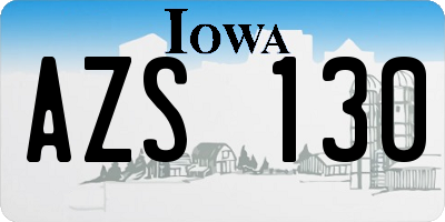 IA license plate AZS130