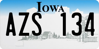 IA license plate AZS134