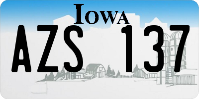 IA license plate AZS137