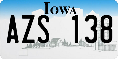 IA license plate AZS138