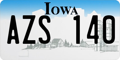IA license plate AZS140