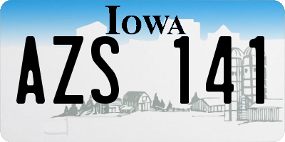 IA license plate AZS141