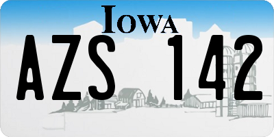 IA license plate AZS142