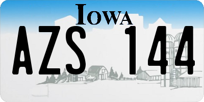 IA license plate AZS144