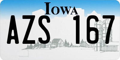 IA license plate AZS167