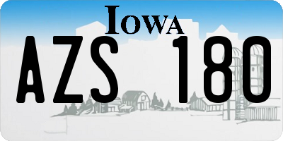 IA license plate AZS180