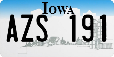 IA license plate AZS191