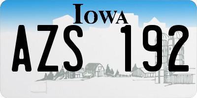 IA license plate AZS192
