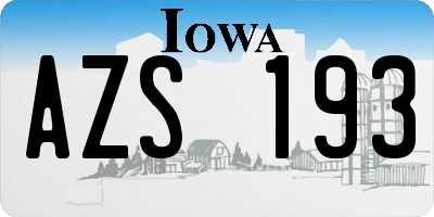 IA license plate AZS193