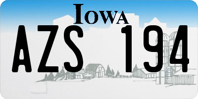IA license plate AZS194