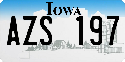 IA license plate AZS197