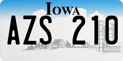 IA license plate AZS210