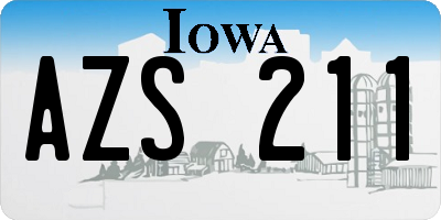 IA license plate AZS211